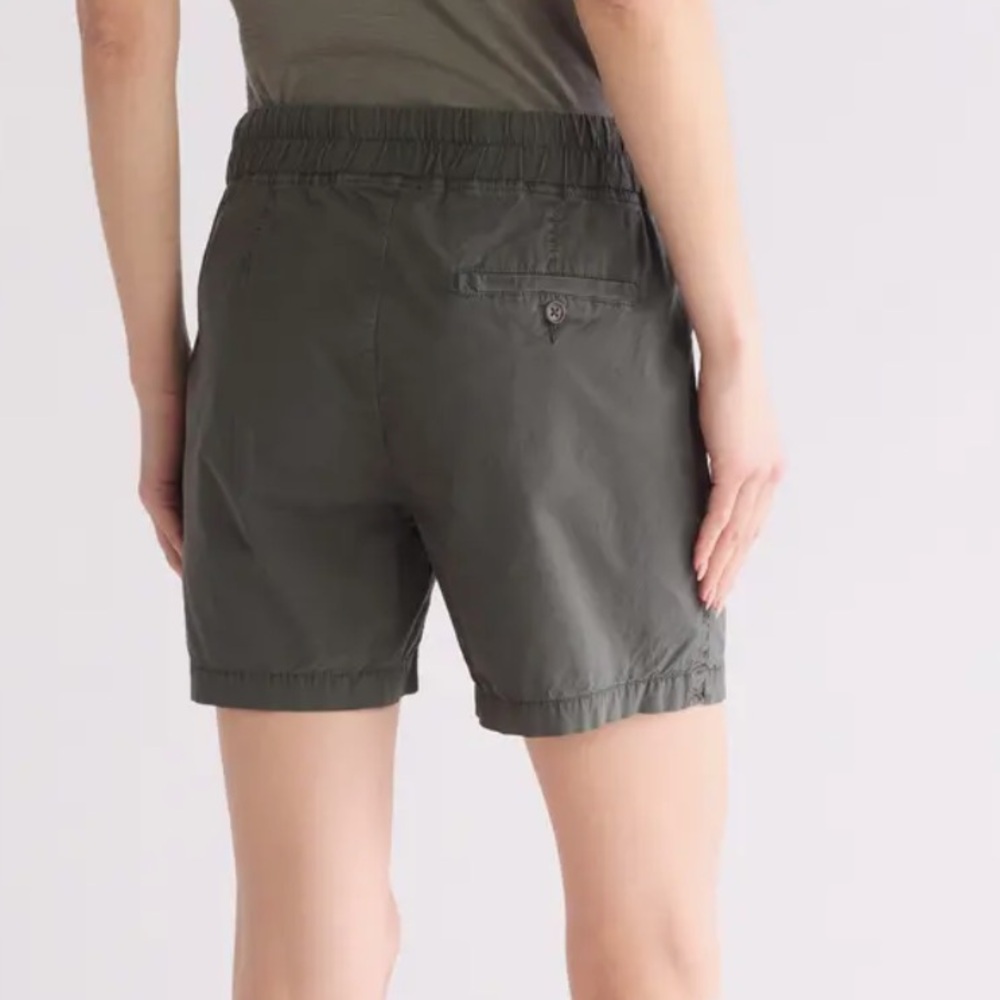 James Perse Los Angeles Stretch Cotton Poplin Shorts Women's Olive Green Sz XS